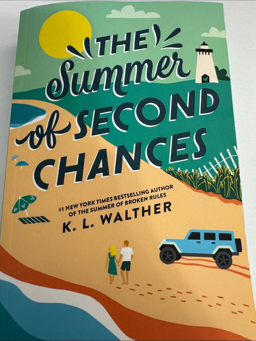 'The Summer of Second Chances' Beach Print Wall Art - Teal, Yellow, Sand